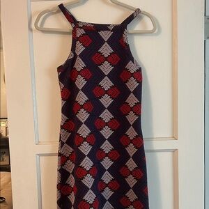 Topshop Red and White Diamond Pattern Top